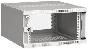 Шкаф LINEA WE 6U 600x600мм дверь стекло серый