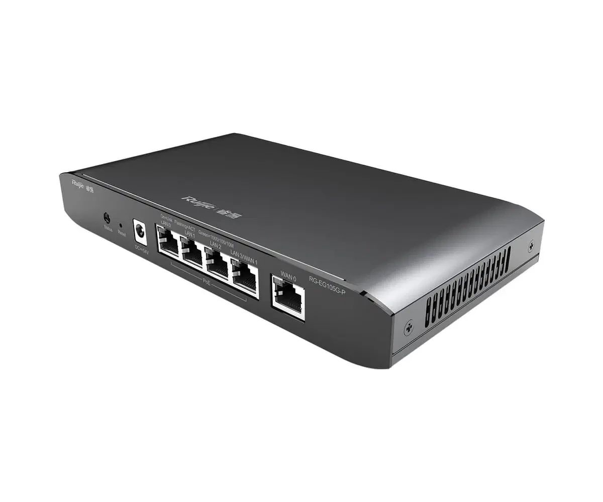 Ruijie Reyee RG-EG105G 5-портовый управляемый маршрутизатор PoE, 4x Gigabit PoE+