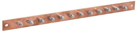 Шина заземл. 483х25x3мм медь ШМТ М1 12 точек подключ. М6