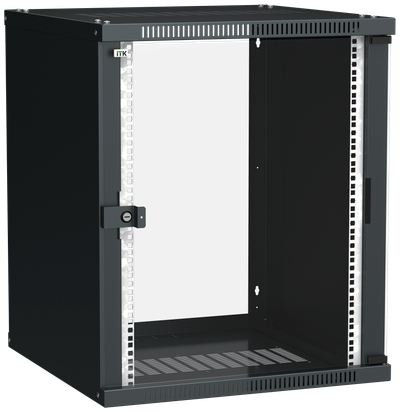 Шкаф LINEA WE 15U 600x600мм дверь стекло черный